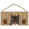 Wood Welcome Signs - 5" x 10" (Breeds Akita-Corgi): Made in the USA