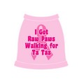 I Got Raw Paws Walking For Ta Tas Dog Tank Top: Dogs Pet Apparel 