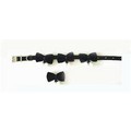 Embellished Black Velvet Bow w/ Pompoms: Made in the USA