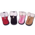 Faux Fur Trim Boots: Dogs Pet Apparel 