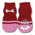 Dog Bone Red Doggy Socks: Dogs Pet Apparel 