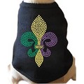 Fleur De Lis Mard Gras Multi Color: Dogs Pet Apparel T-shirts 