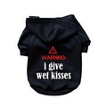 Warning: I Give Wet Kisses- Dog Hoodie: Dogs Pet Apparel Sweatshirts 