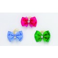 Small Satin Rhinestone Sheer Bows Elastics: Made in the USA