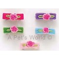 Flat Velvet Bow with Rosette Barrettes: Pet Boutique Products