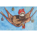 Ferret - in a hammock<br>Item number: C974: Small animals Holiday Merchandise Holiday Greeting Cards 