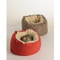 Cat Sherpa Ecru Piping Bed -  18": Pet Boutique Products