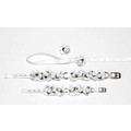 White Wedding Ribbon Petal Flower Rosette w/ Pearls Leash: Pet Boutique Products