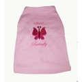 Dog T shirt  Social Butterfly on Pink: Made in the USA