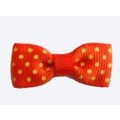 Yellow/Orange Polka Dot Bow Tie Barrette<br>Item number: 10057907: Made in the USA
