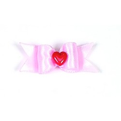 Starched Show Bows Heart Barrette