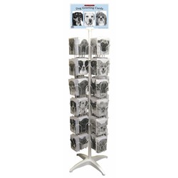 BLACK AND WHITE DOG GREETING CARDS WITH WIRE RACK DISPLAY
