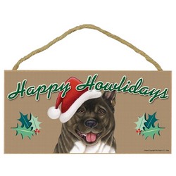 "Happy Howlidays" Wood Signs - 5" x 10" (Breed Specific)